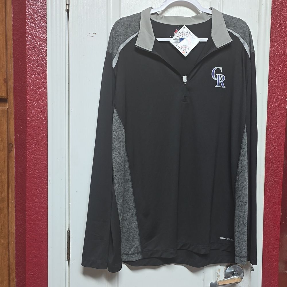 Colorado Rockies Jersey - Majestic Cool Base Long Sleeve Jersey 1/4 zip